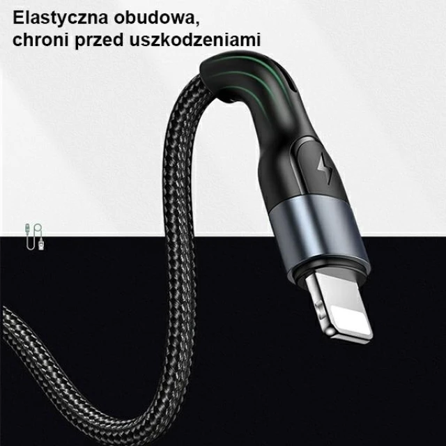 Кабель Usams US-SJ448 U55 USB-A to Lightning 2A 1m Black (SJ448USB01)
