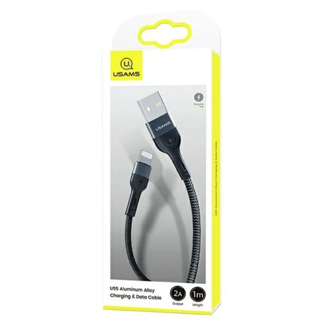 Кабель Usams US-SJ448 U55 USB-A to Lightning 2A 1m Black (SJ448USB01)