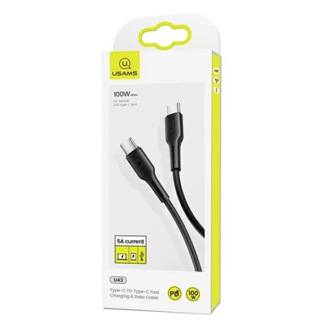 Кабель Usams US-SJ459 U43 PD | FC USB-C to USB-C 100W 5A 1.2m Black (SJ459USB01)