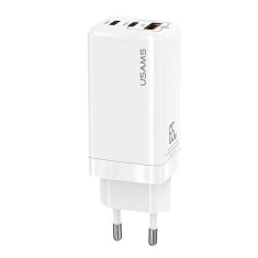 Мережевий зарядний пристрій Usams US-CC110 T33 GaN PD/FC/QC 65W 2xUSB-C | USB-A White (CC110TC02)