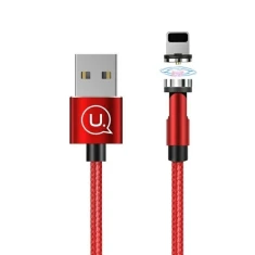 Кабель Usams US-SJ472 U59 Rotatable Magnetic FC USB-A to Lightning 2.1A 1m Red (SJ472USB02)