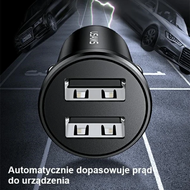 Автомобильное зарядное устройство Usams US-CC114 Mini 5W 2xUSB-A Black (CC114TC01)
