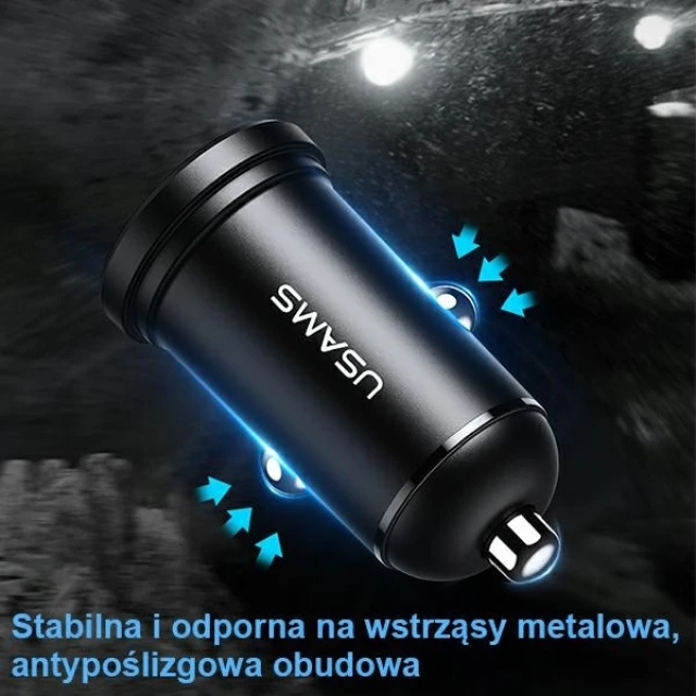 Автомобильное зарядное устройство Usams US-CC114 Mini 5W 2xUSB-A Black (CC114TC01)