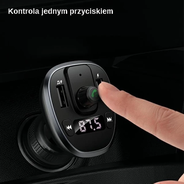 Автомобільний зарядний пристрій Usams CC115 C21 FM Transmiter 2xUSB 3.4A Black (CC115GC01)