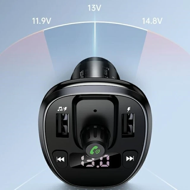Автомобільний зарядний пристрій Usams CC115 C21 FM Transmiter 2xUSB 3.4A Black (CC115GC01)