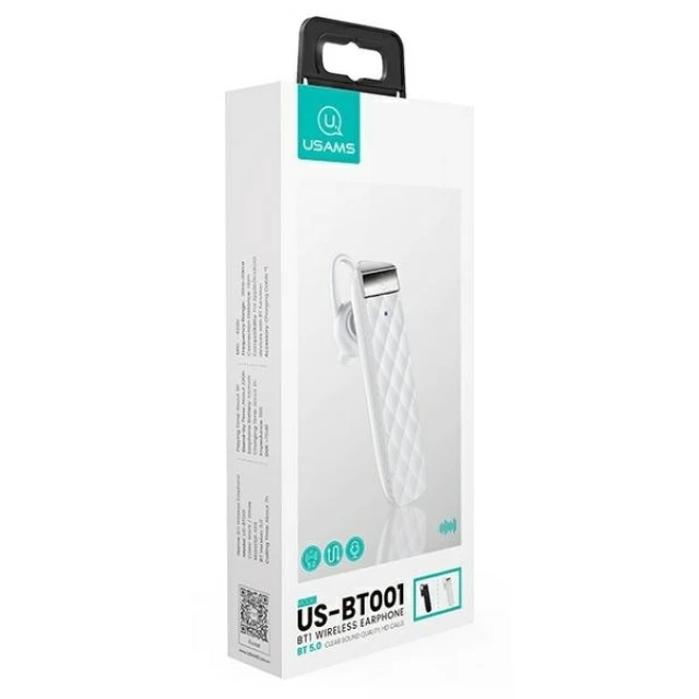 Bluetooth-гарнітура Usams BT001 BT1 Bluetooth 5.0 White (BHUBT102)