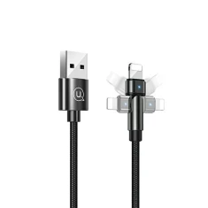 Кабель Usams US-SJ476 U60 Rotatable USB-A to Lightning 2A 1m Black (SJ476USB01)