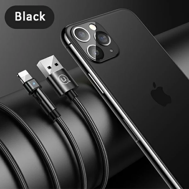 Кабель Usams US-SJ476 U60 Rotatable USB-A to Lightning 2A 1m Black (SJ476USB01)