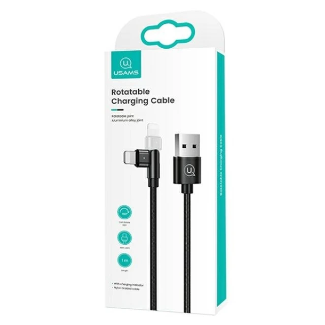 Кабель Usams US-SJ476 U60 Rotatable USB-A to Lightning 2A 1m Black (SJ476USB01)