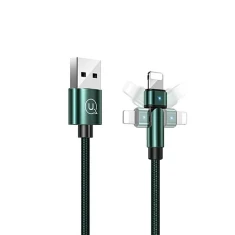 Кабель Usams US-SJ476 U60 Rotatable USB-A to Lightning 2A 1m Green (SJ476USB02)