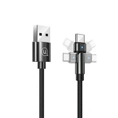 Кабель Usams US-SJ477 U60 Rotatable USB-A to USB-C 2A 1m Black (SJ477USB01)