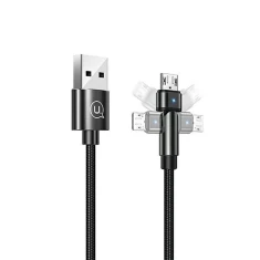 Кабель Usams US-SJ478 U60 Rotatable USB-A to Micro-USB 2A 1m Black (SJ478USB01)