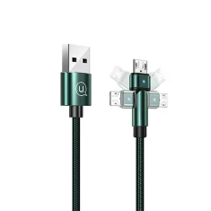 Кабель Usams US-SJ478 U60 Rotatable USB-A to Micro-USB 2A 1m Green (SJ478USB02)