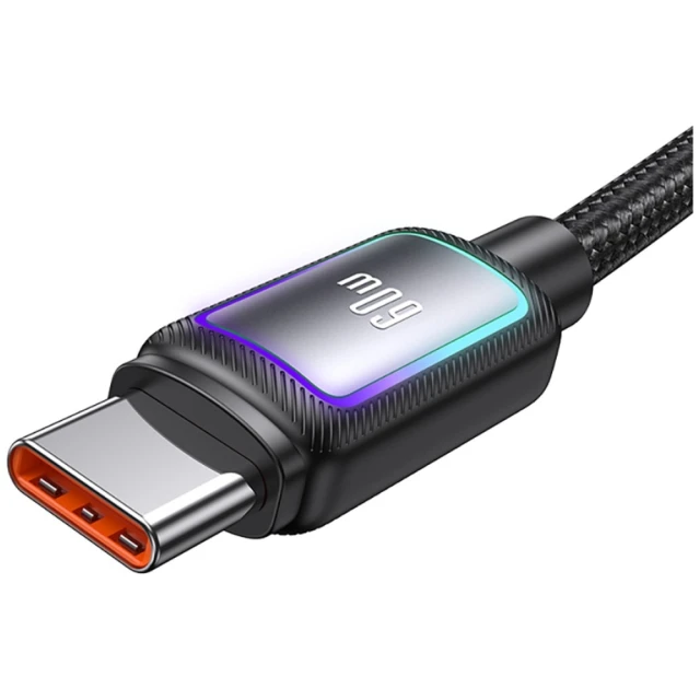 Кабель Usams Al-Alloy SJ815 U110 RGB Fast Charging 60W USB-C to Lightning 1.2m Black (SJ815USB01)
