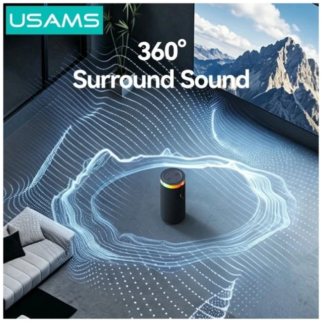 Динамік Usams YX018 Portable Bluetooth 5.4 Black (YX18YX01)