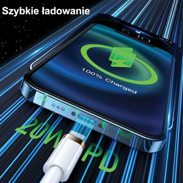 Кабель Usams US-SJ484 U63 PD | FC USB-C to Lightning 20W 1.2m Black (SJ484USB01)