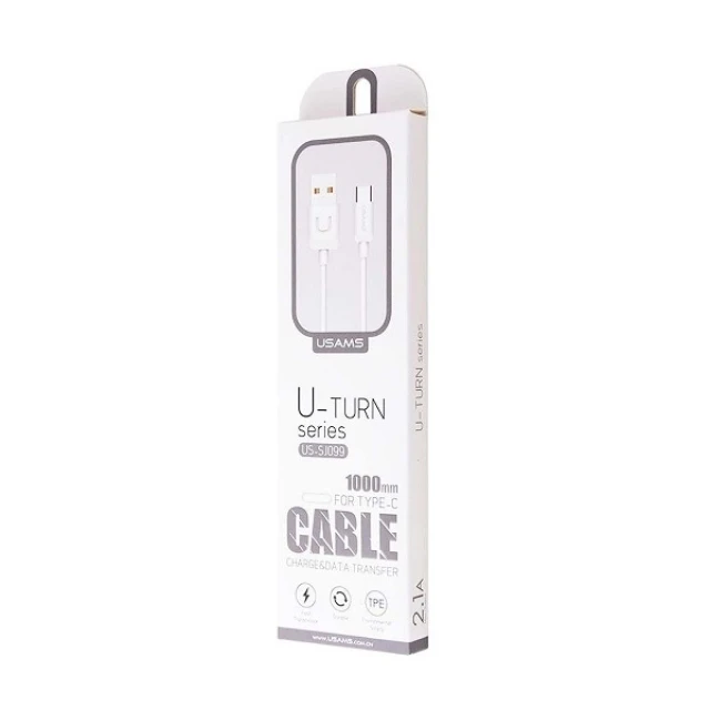 Кабель Usams US-SJ099 U-Turn USB-A to USB-C 2A 1m White (TCUSBXD02)