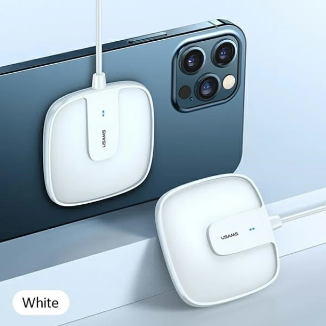 Бездротовий зарядний пристрій Usams US-CD159 W1 Extra-Thin QC 15W White (CD159DZ02)