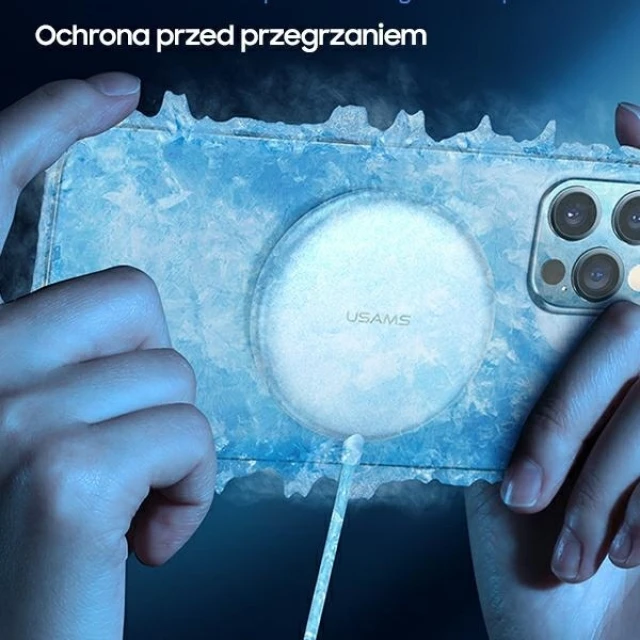 Бездротовий зарядний пристрій Usams US-CD160 W2 QC 15W Silver with MagSafe (CD160DZ01)