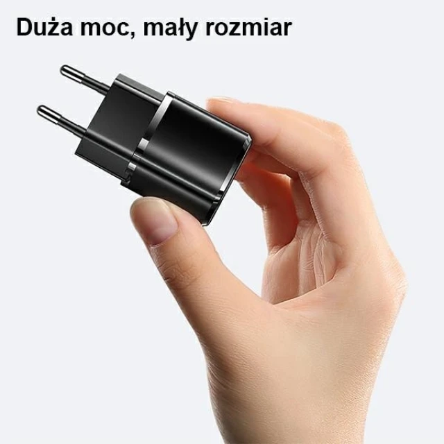 Мережевий зарядний пристрій Usams T36 mini PD 20W USB-C Black with USB-C to Lightning Cable (XFKXLOGTL01)