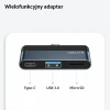 USB-хаб Usams SJ491 3-in-1 USB-C to USB-A 3.0 | USB-C | TF Grey (SJ491HUB01)