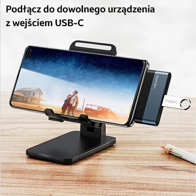 USB-хаб Usams SJ491 3-in-1 USB-C to USB-A 3.0 | USB-C | TF Grey (SJ491HUB01)