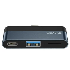 USB-хаб Usams SJ491 3-in-1 USB-C to USB-A 3.0 | USB-C | TF Grey (SJ491HUB01)