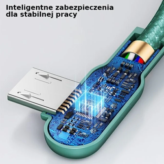 Кабель Usams US-SJ458 U57 USB-A to Micro-USB 2A 1.2m Green (SJ458USB02)