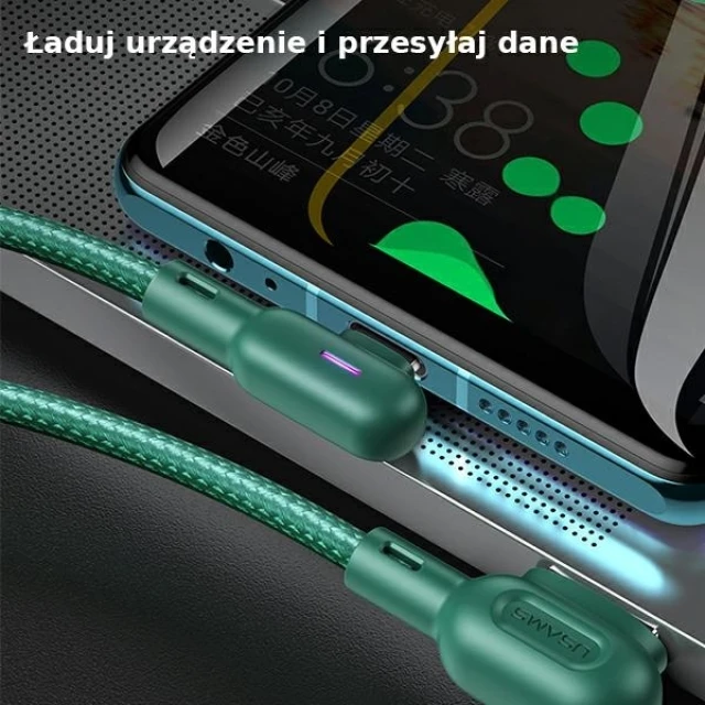 Кабель Usams US-SJ458 U57 USB-A to Micro-USB 2A 1.2m Green (SJ458USB02)