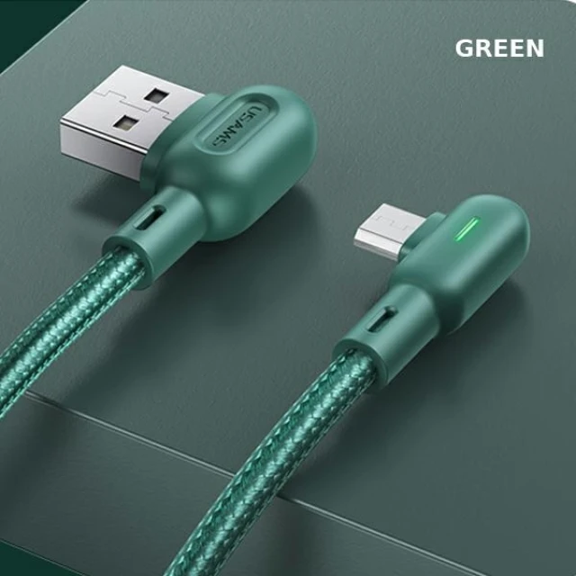 Кабель Usams US-SJ458 U57 USB-A to Micro-USB 2A 1.2m Green (SJ458USB02)