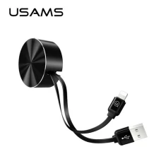 Кабель Usams U-Bin Lightning 1m 2A Black (IPUSBZH01)