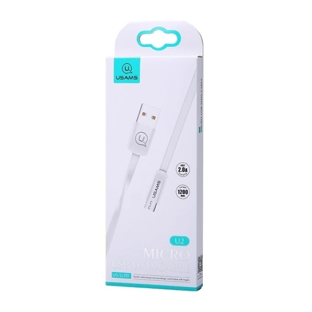 Кабель Usams US-SJ201 U2 USB-A to Micro-USB 1.2m White (SJ201MIC02)