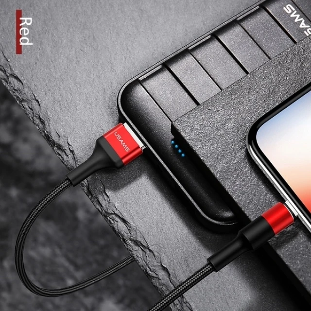 Кабель Usams US-SJ220 U5 USB-A to Lightning 2A 1.2m Red (SJ220IP02)