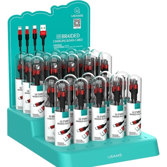 Кабель Usams US-SJ221 U5 USB-A to USB-C 2A 1.2m Red (SJ221TC02)