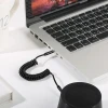 Кабель Usams SJ256 AUX Spring Audio 3.5mm to Audio 3.5mm 1.2m Black (SJ256YP01)