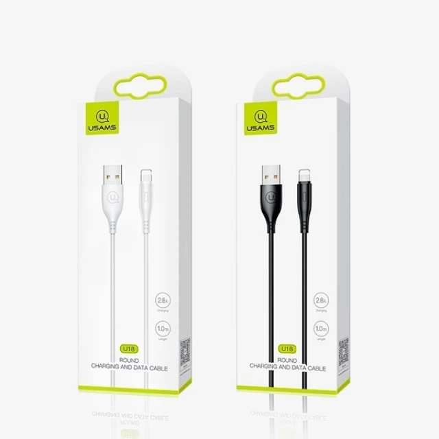 Кабель Usams US-SJ266 U18 FC USB-A to Lightning 2A 1m Black (SJ266USB01)