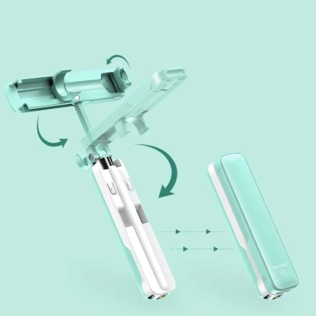 Монопод Usams ZB052 Selfie Stick M1 Mini 3.5mm Green (ZB5203)