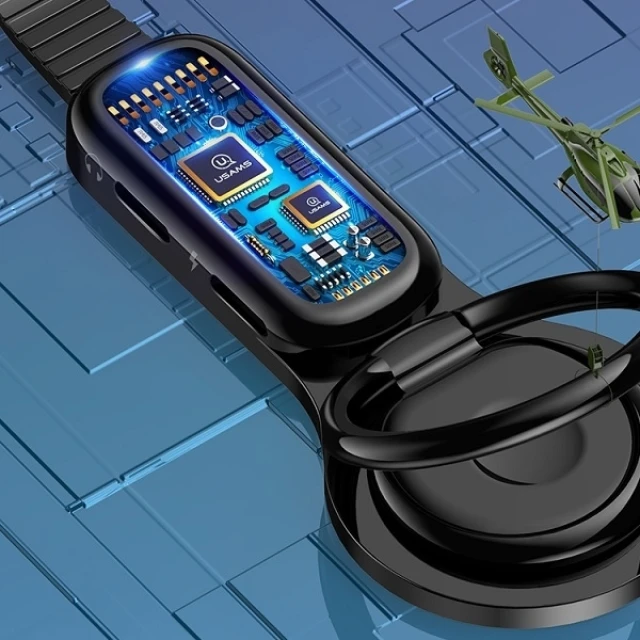 Адаптер Usams SJ274 AU06 2-in-1 Lightning to Lightning with Ring Holder Black (SJ274LN01)