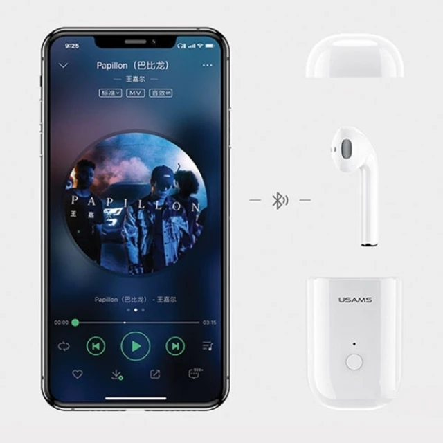 Bluetooth-гарнітура Usams LB001 LB Series Bluetooth 5.0 White (BHULB01)