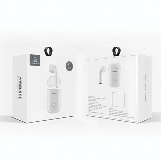 Bluetooth-гарнітура Usams LB001 LB Series Bluetooth 5.0 White (BHULB01)