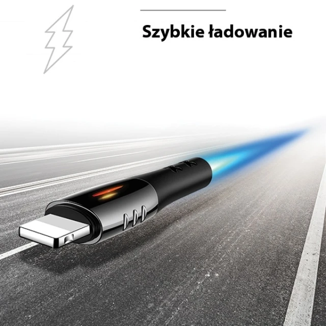 Кабель Usams US-SJ344 U-Tone Power-off FC USB-A to Lightning 2A 1.2m Black (SJ344USB01)