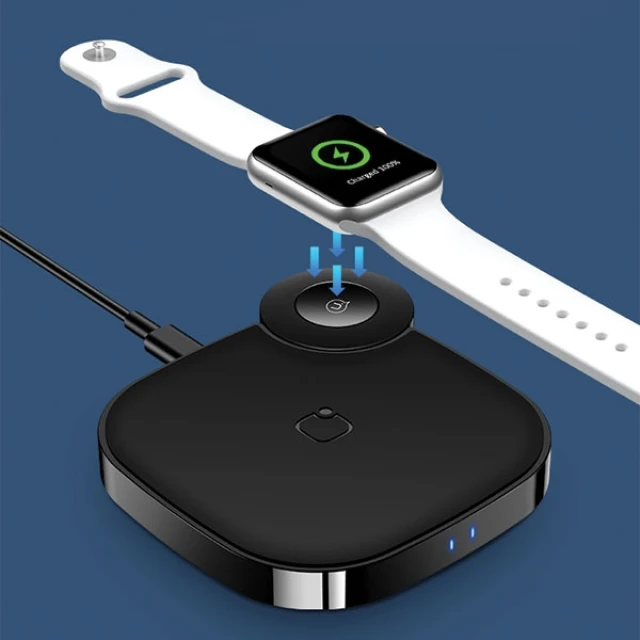 Бездротова зарядка Usams 2в1 для Apple Watch та Smartphone Black (CD89JN01)