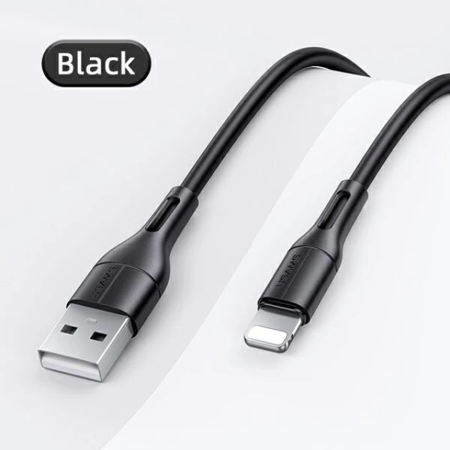 Кабель Usams US-SJ500 U68 FC USB-A to Lightning 2A 1m Black (SJ500USB01)