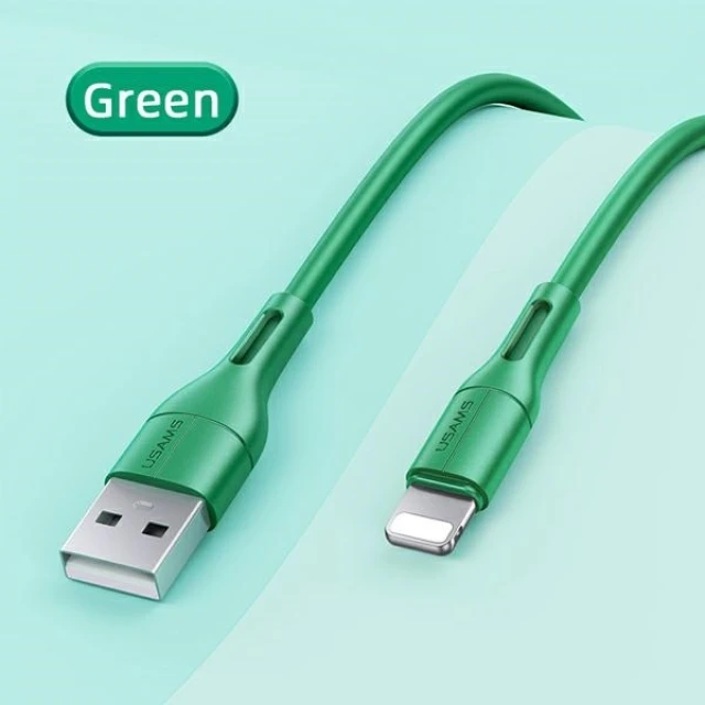 Кабель Usams US-SJ500 U68 FC USB-A to Lightning 2A 1m Green (SJ500USB04)