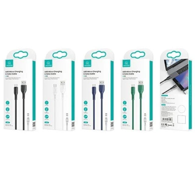 Кабель Usams US-SJ502 U68 FC USB-A to Micro-USB 2A 1m Black (SJ502USB01)