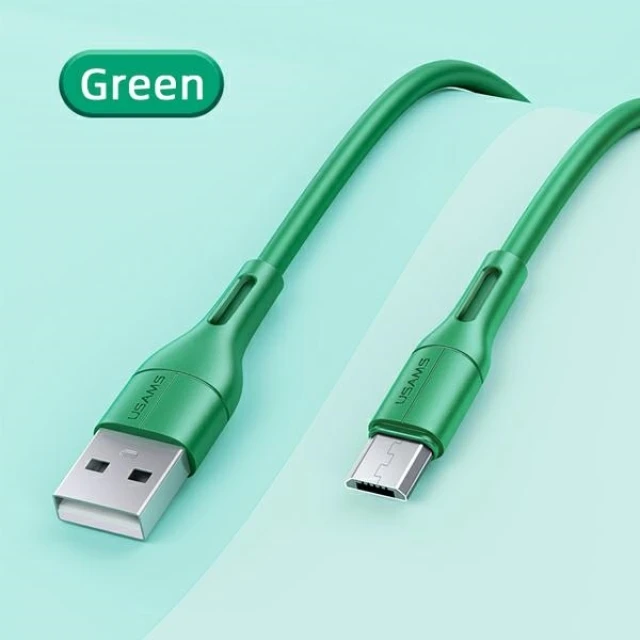 Кабель Usams US-SJ502 U68 FC USB-A to Micro-USB 2A 1m Green (SJ502USB04)
