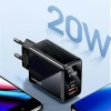 Мережевий зарядний пристрій Usams US-CC133 T40 PD/QC 20W USB-C | USB-A Black (CC133TC01)