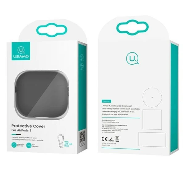 Чохол для навушників Usams Silicone Case для Apple AirPods 3 Black (BH741AP01)