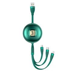 Кабель Usams US-SJ508 U69 3-in-1 USB-A to USB-C/Lightning/Micro-USB 1m Green (SJ508USB03)