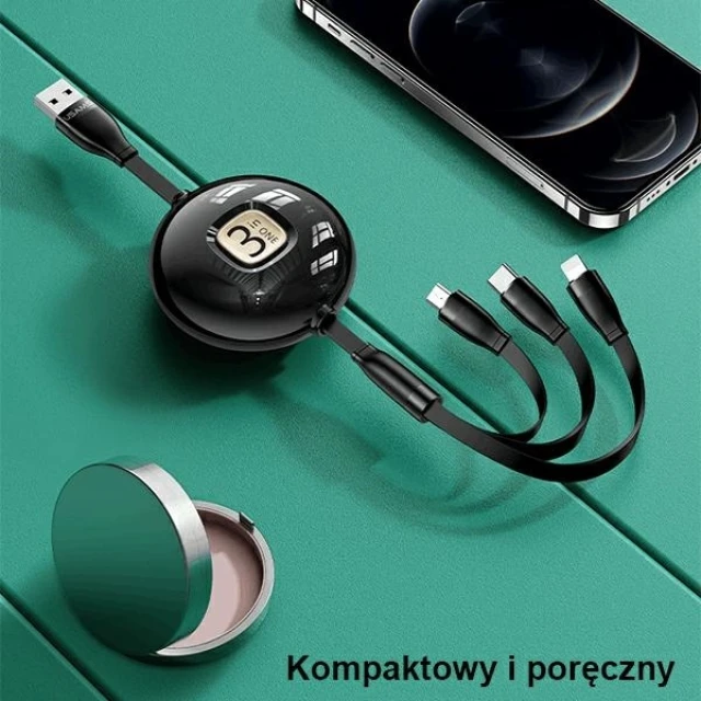 Кабель Usams US-SJ508 U69 3-in-1 USB-A to USB-C/Lightning/Micro-USB 1m Green (SJ508USB03)